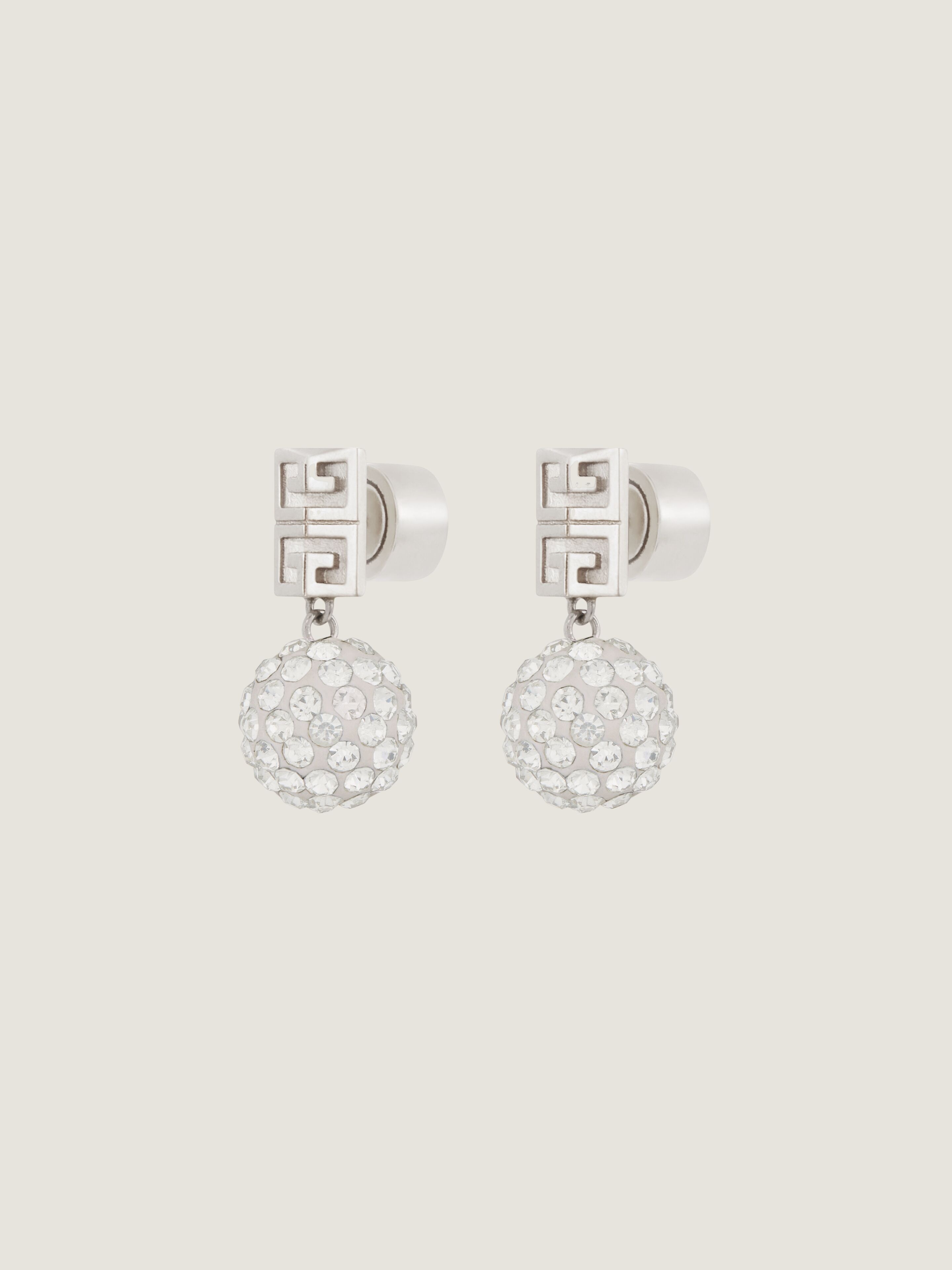 4G earrings in metal with crystals